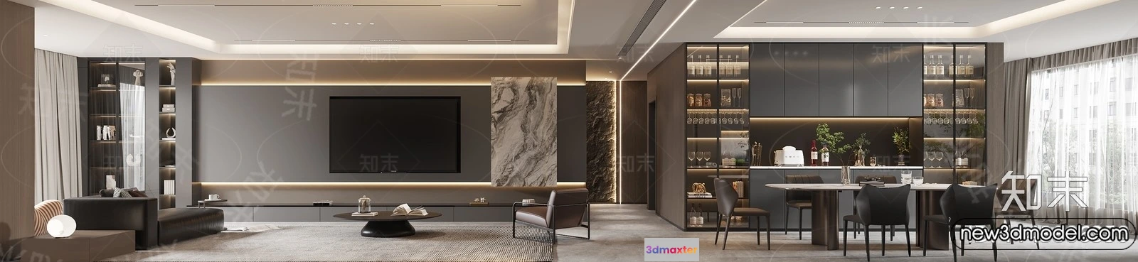 1380881 - Living Room - 3D Models - 3D Interior Scenes - Modern Style - 265 3D Max