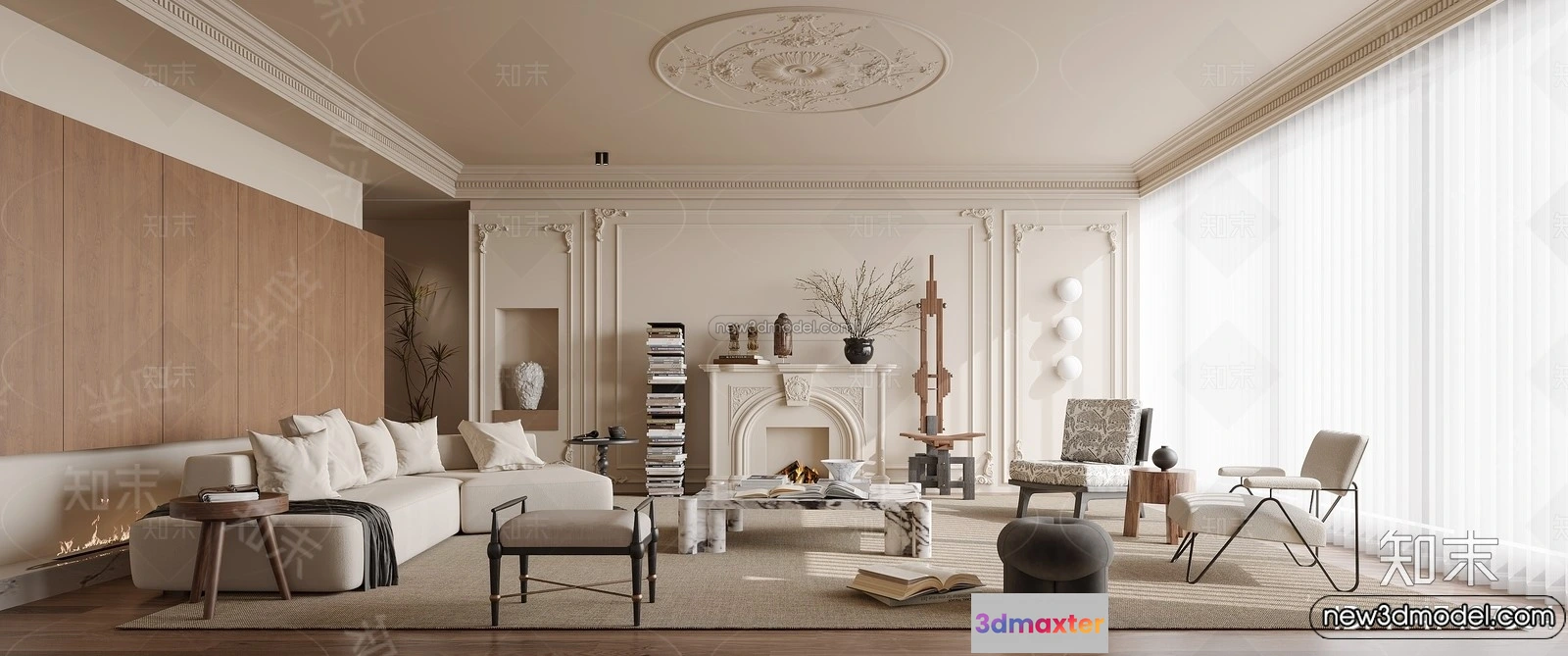 1382065 - Living Room - 3D Interior Scene - French Style - 143 3D Max