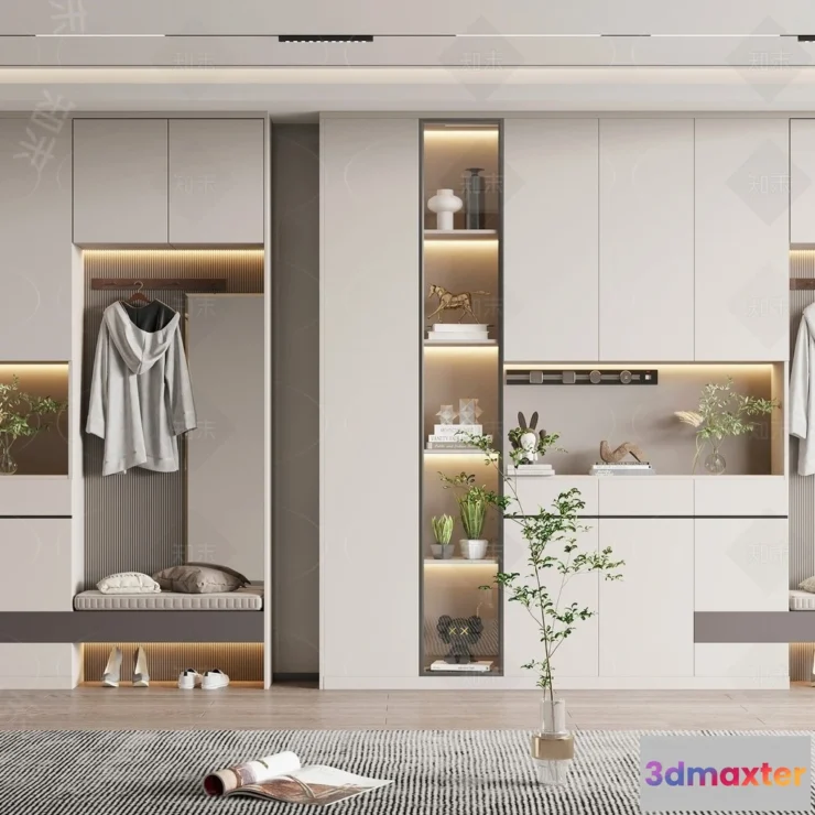 1383197 - Shoe Cabinet and Racks - 3D Models for Interior - 002 3D Max