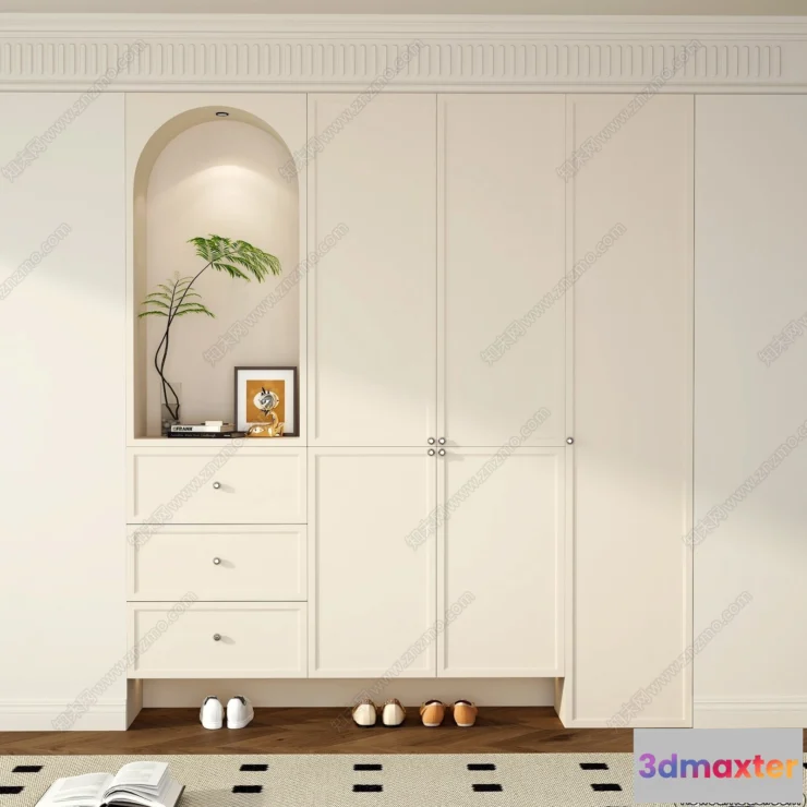 1383252 - Shoe Cabinet and Racks - 3D Models for Interior - 003 3D Max