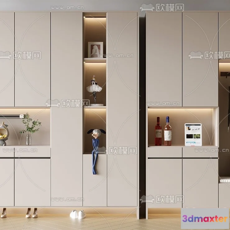 1383346 - Shoe Cabinet and Racks - 3D Models for Interior - 004 3D Max