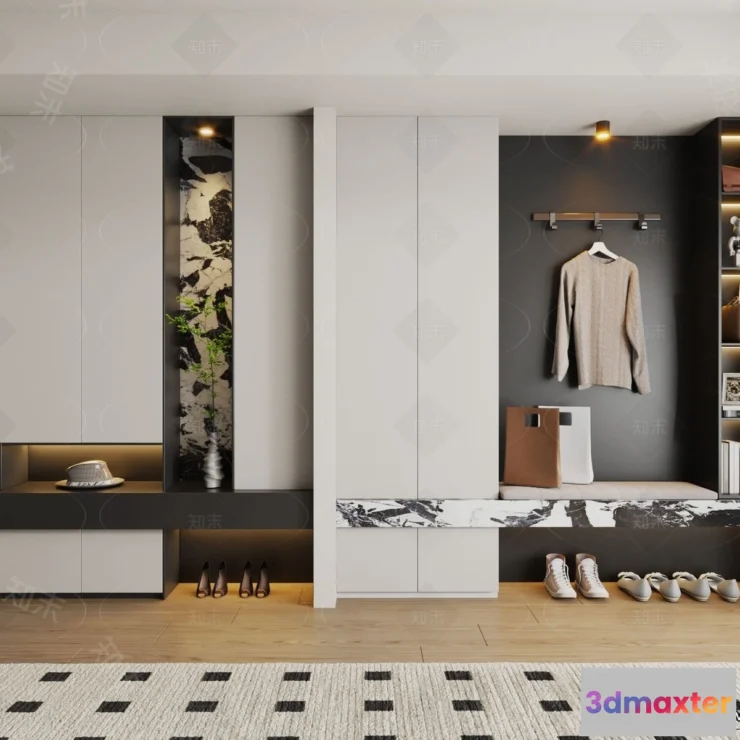 1383501 - Shoe Cabinet and Racks - 3D Models for Interior - 006 3D Max