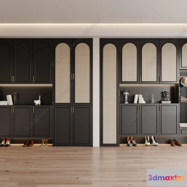 1383854 - Shoe Cabinet and Racks - 3D Models for Interior - 011 3D Max