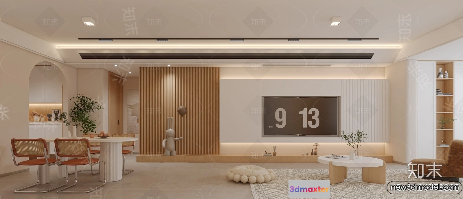 1383908 - Living Room - 3D Models - 3D Interior Scenes - Modern Style - 311 3D Max