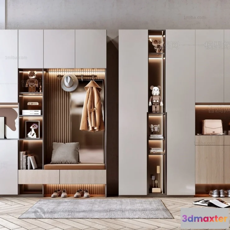 1383979 - Shoe Cabinet and Racks - 3D Models for Interior - 013 3D Max