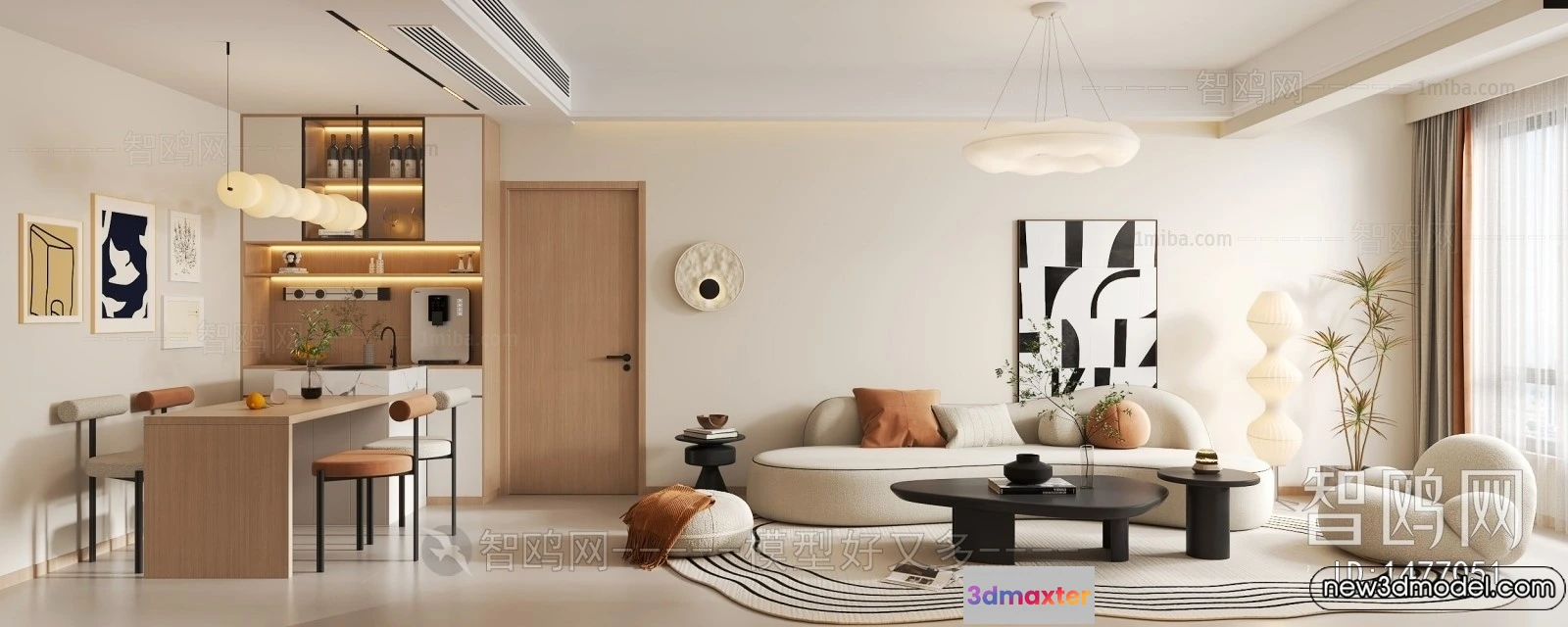 1384039 - Living Room - 3D Models - 3D Interior Scenes - Modern Style - 313 3D Max