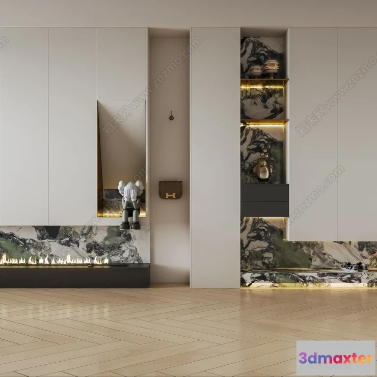 1384046 - Shoe Cabinet and Racks - 3D Models for Interior - 014 3D Max