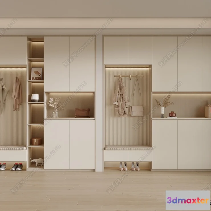 1384113 - Shoe Cabinet and Racks - 3D Models for Interior - 015 3D Max