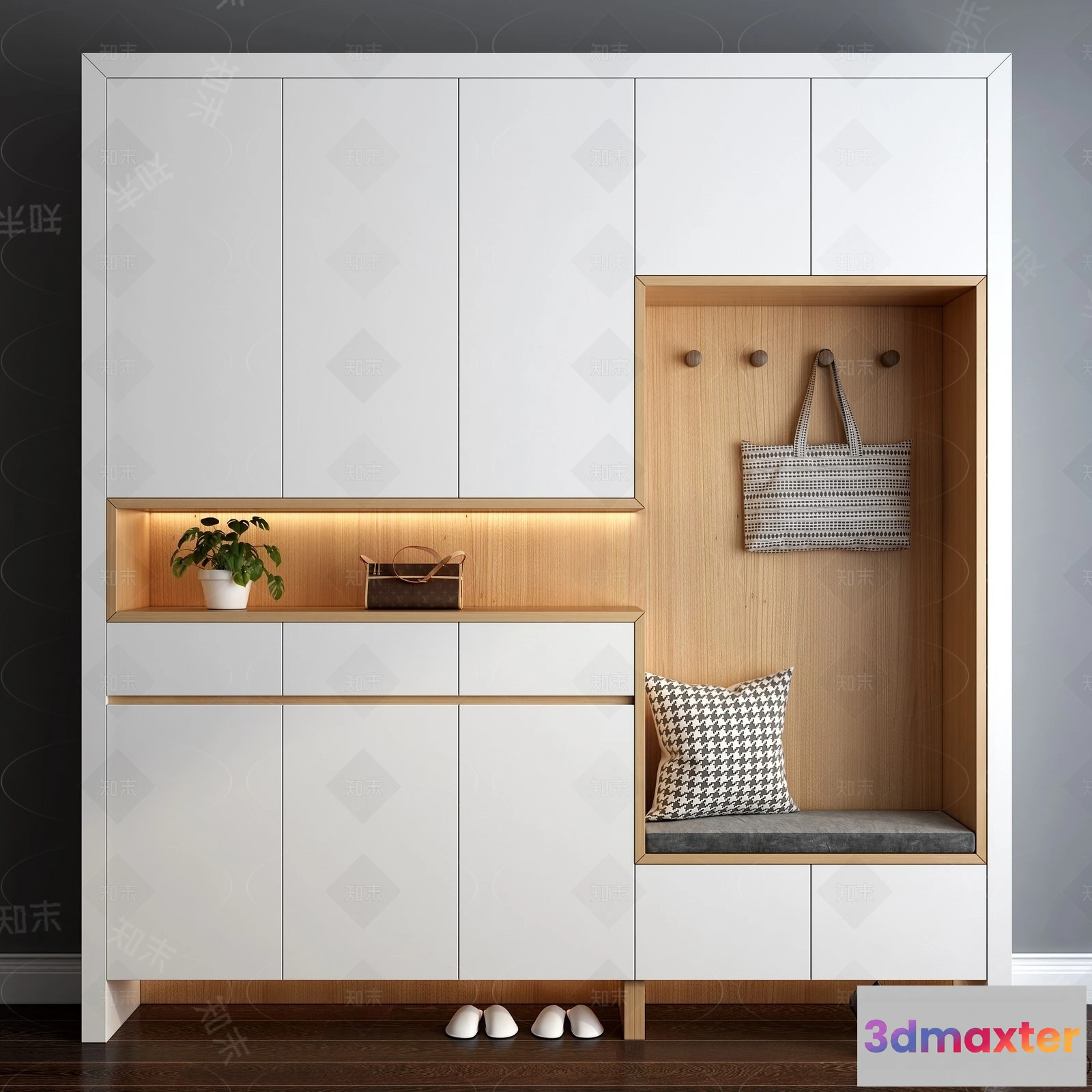 1384535 - Shoe Cabinet and Racks - 3D Models for Interior - 021 3D Max