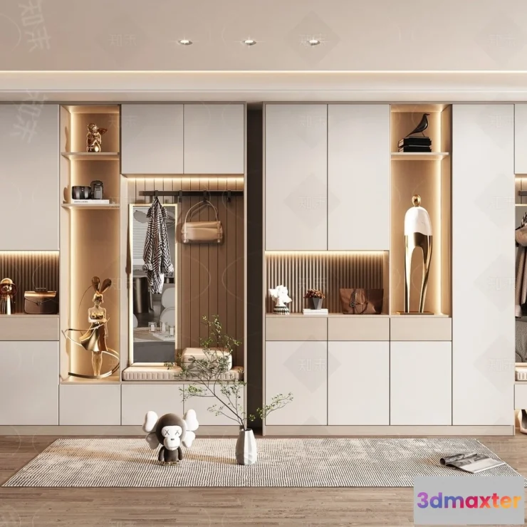 1384781 - Shoe Cabinet and Racks - 3D Models for Interior - 025 3D Max