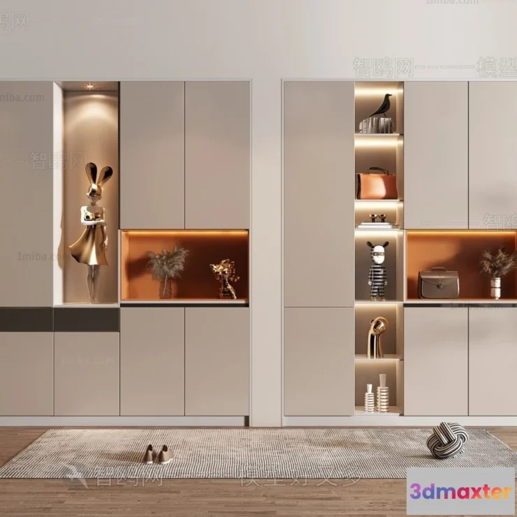 1384846 - Shoe Cabinet and Racks - 3D Models for Interior - 026 3D Max