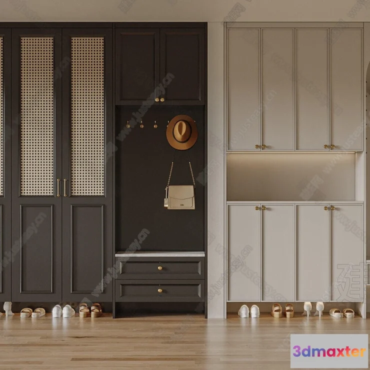 1384910 - Shoe Cabinet and Racks - 3D Models for Interior - 027 3D Max