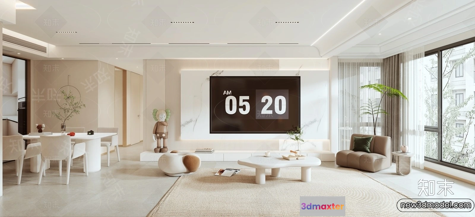 1384935 - Living Room - 3D Models - 3D Interior Scenes - Modern Style - 327 3D Max