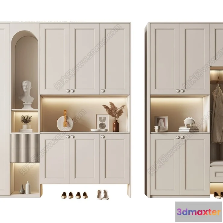 1385028 - Shoe Cabinet and Racks - 3D Models for Interior - 029 3D Max