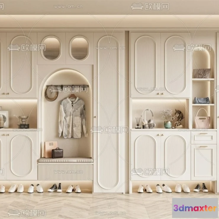 1385095 - Shoe Cabinet and Racks - 3D Models for Interior - 030 3D Max
