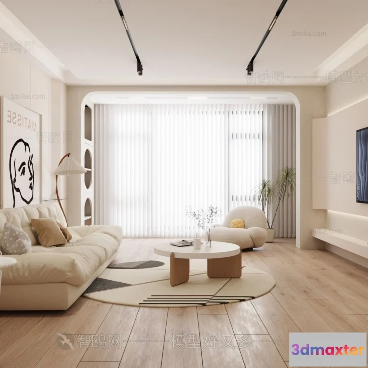 1385196 - Living Room - 3D Models - 3D Interior Scenes - Modern Style - 331 3D Max