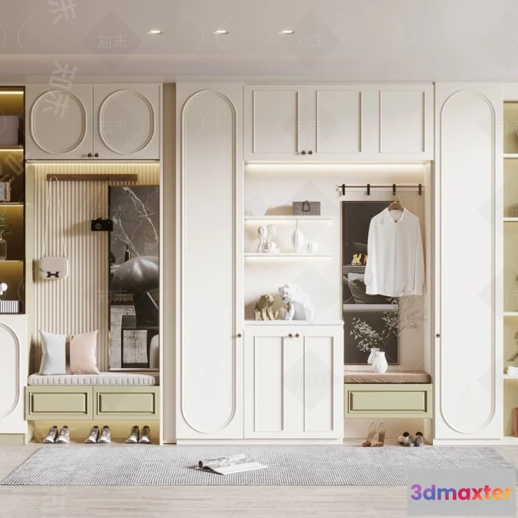 1385225 - Shoe Cabinet and Racks - 3D Models for Interior - 032 3D Max