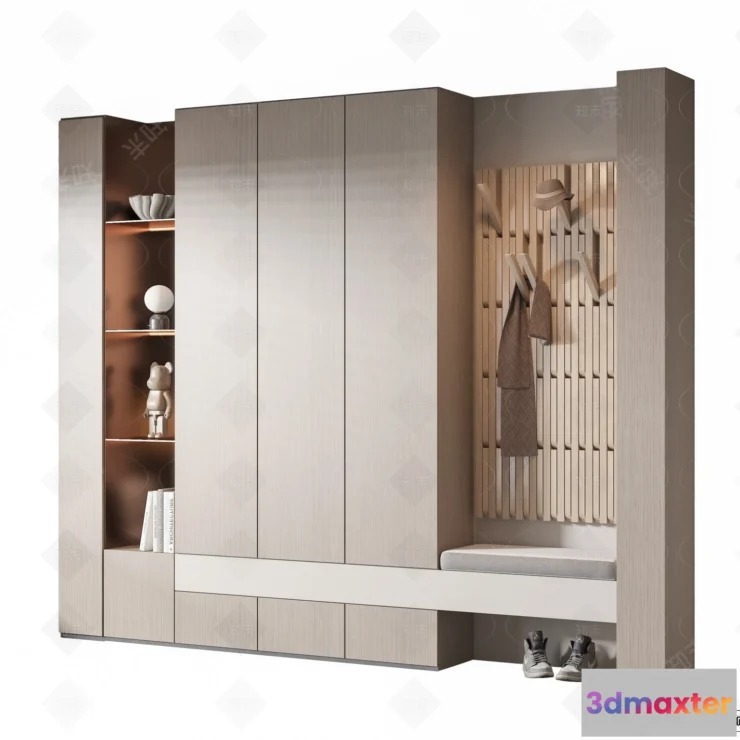 1385350 - Shoe Cabinet and Racks - 3D Models for Interior - 034 3D Max