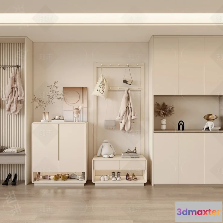 1385541 - Shoe Cabinet and Racks - 3D Models for Interior - 037 3D Max