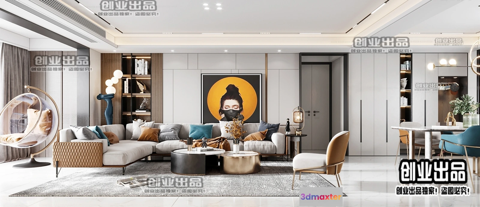 1385621 - Living Room - Modern Style Interior 3D Scenes - 013 3D Max