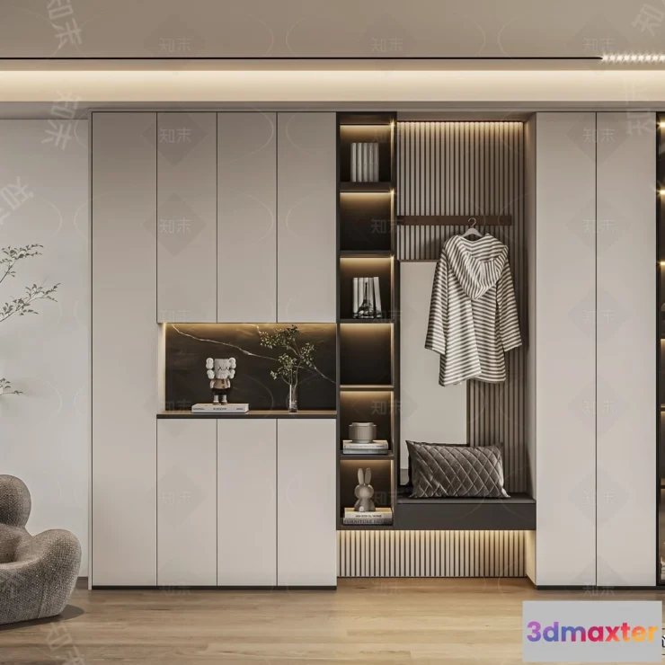 1385661 - Shoe Cabinet and Racks - 3D Models for Interior - 039 3D Max