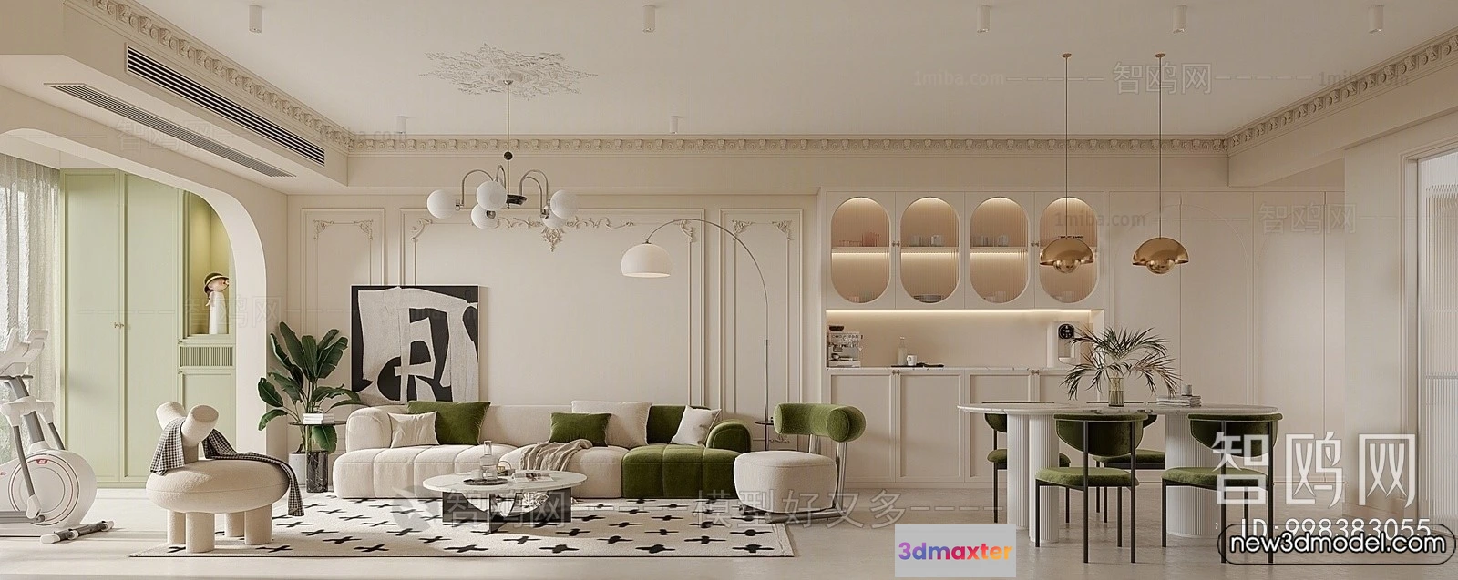 1385839 - Living Room - 3D Models - 3D Interior Scenes - Modern Style - 341 3D Max