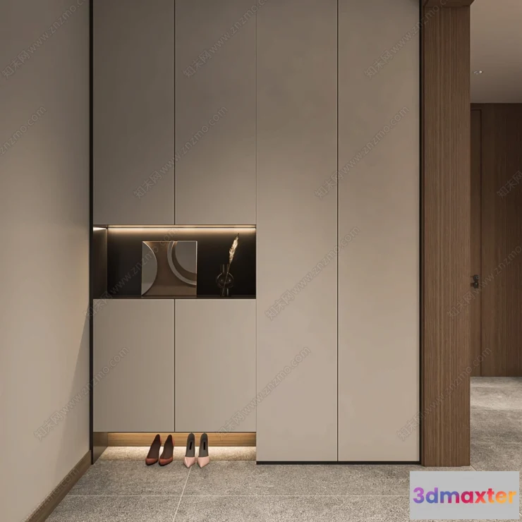 1385849 - Shoe Cabinet and Racks - 3D Models for Interior - 042 3D Max