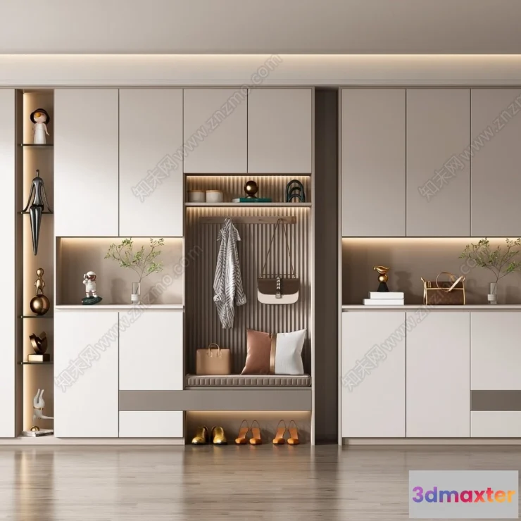 1385977 - Shoe Cabinet and Racks - 3D Models for Interior - 044 3D Max