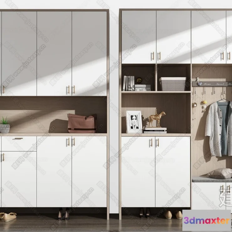 1386044 - Shoe Cabinet and Racks - 3D Models for Interior - 045 3D Max