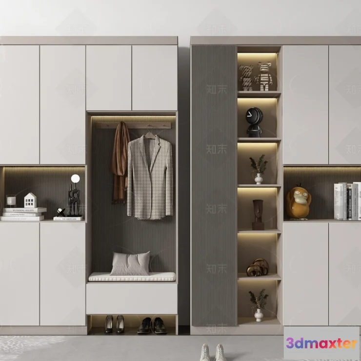 1386171 - Shoe Cabinet and Racks - 3D Models for Interior - 047 3D Max