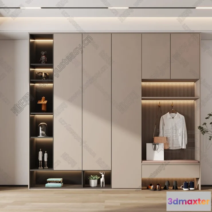 1386235 - Shoe Cabinet and Racks - 3D Models for Interior - 048 3D Max