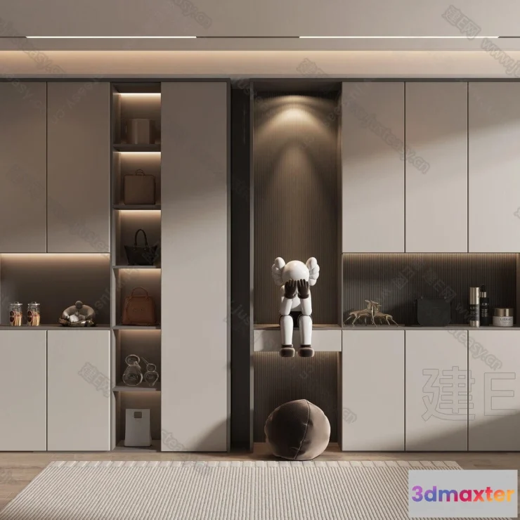 1386365 - Shoe Cabinet and Racks - 3D Models for Interior - 050 3D Max