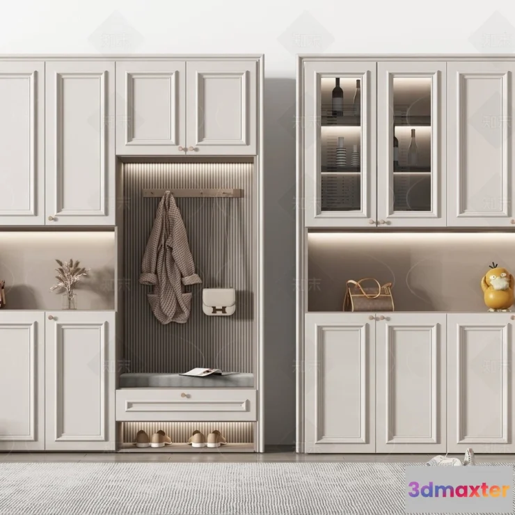 1386431 - Shoe Cabinet and Racks - 3D Models for Interior - 051 3D Max