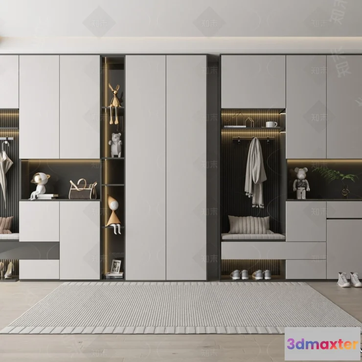 1386495 - Shoe Cabinet and Racks - 3D Models for Interior - 052 3D Max