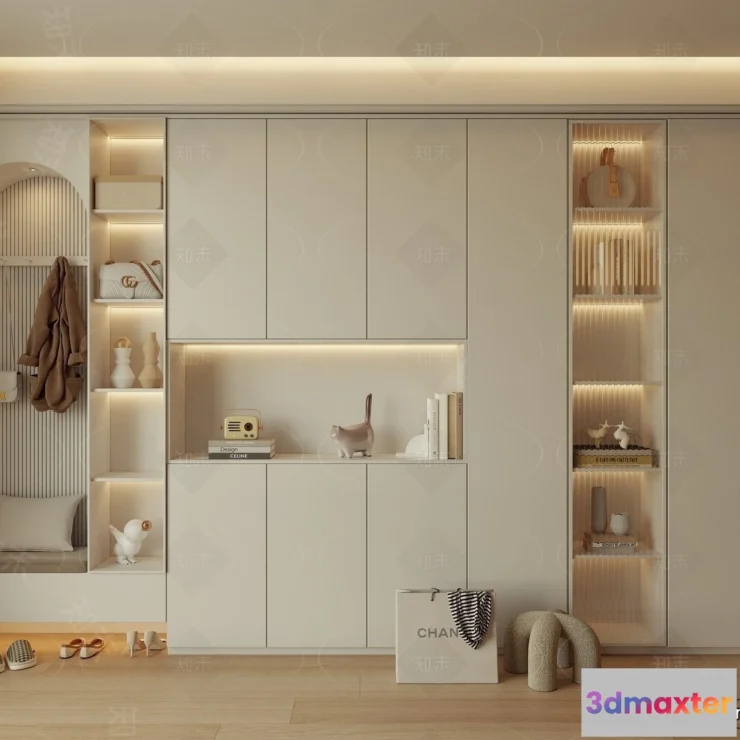 1386562 - Shoe Cabinet and Racks - 3D Models for Interior - 053 3D Max