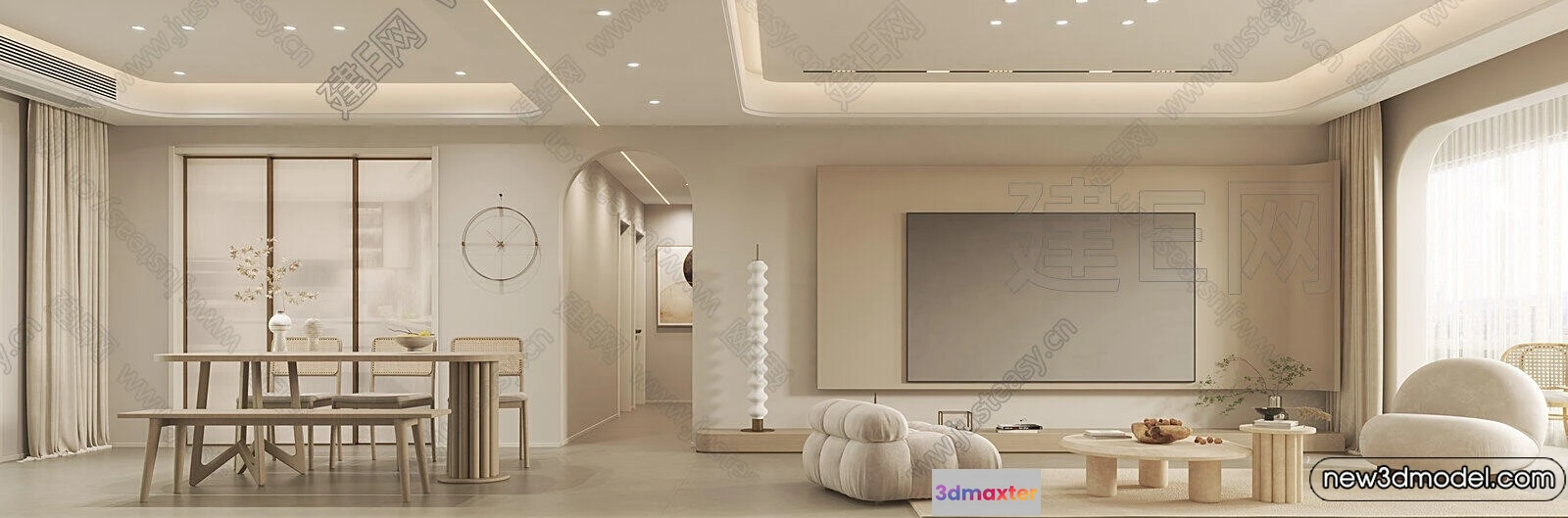 1386563 - Living Room - 3D Models - 3D Interior Scenes - Modern Style - 352 3D Max