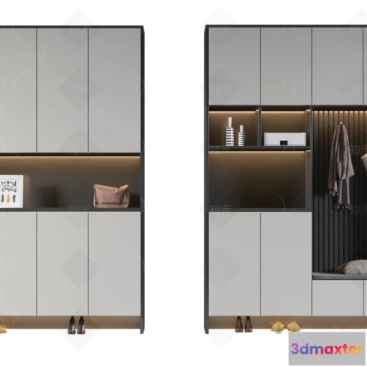 1386625 - Shoe Cabinet and Racks - 3D Models for Interior - 054 3D Max