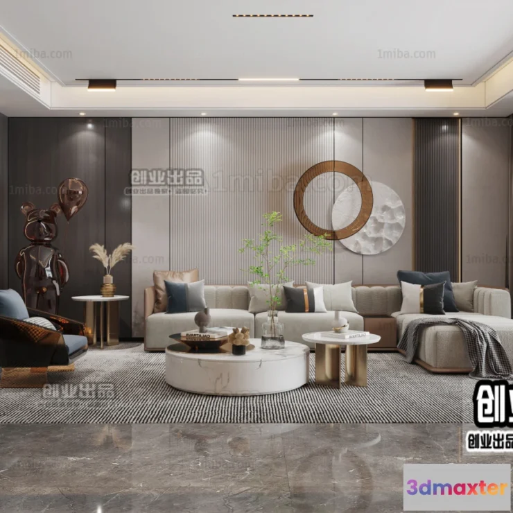 1386647 - Living Room - Modern Style Interior 3D Scenes - 028 3D Max