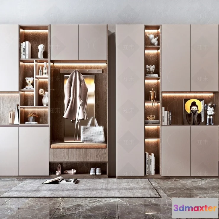 1386697 - Shoe Cabinet and Racks - 3D Models for Interior - 055 3D Max