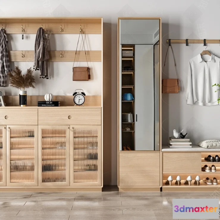 1386843 - Shoe Cabinet and Racks - 3D Models for Interior - 057 3D Max