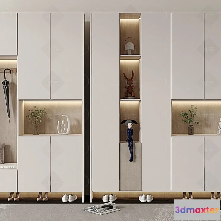 1386911 - Shoe Cabinet and Racks - 3D Models for Interior - 058 3D Max