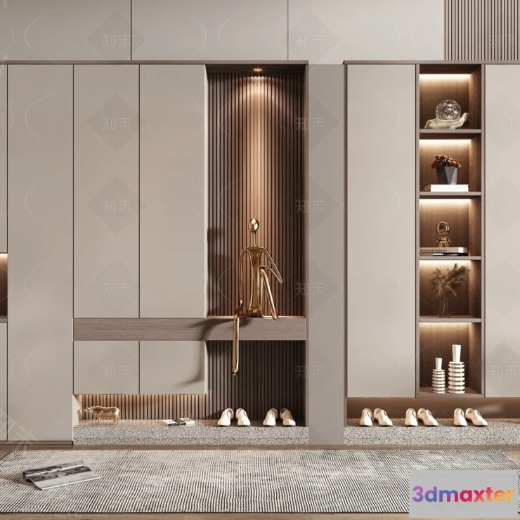 1387037 - Shoe Cabinet and Racks - 3D Models for Interior - 060 3D Max