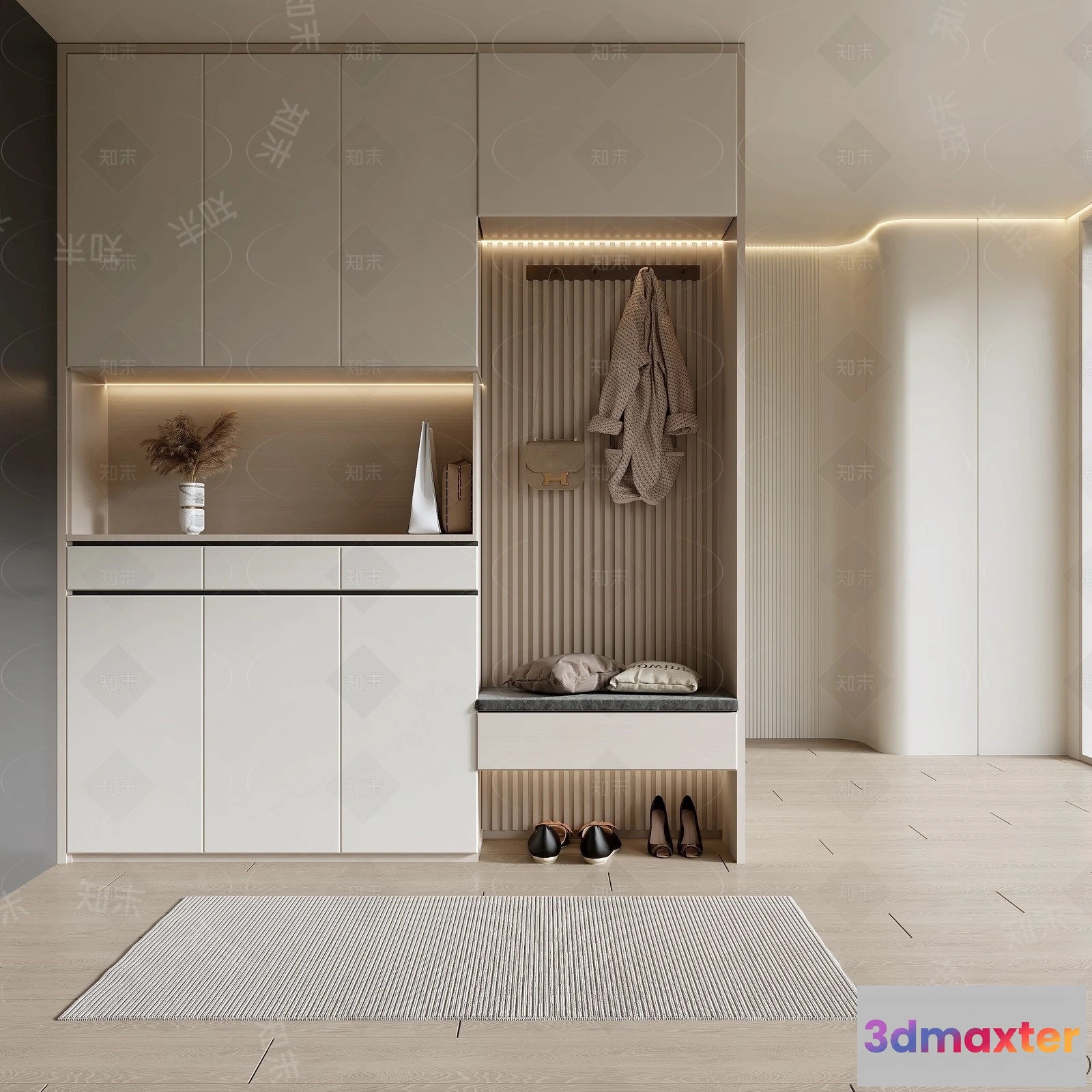 1387305 - Shoe Cabinet and Racks - 3D Models for Interior - 064 3D Max