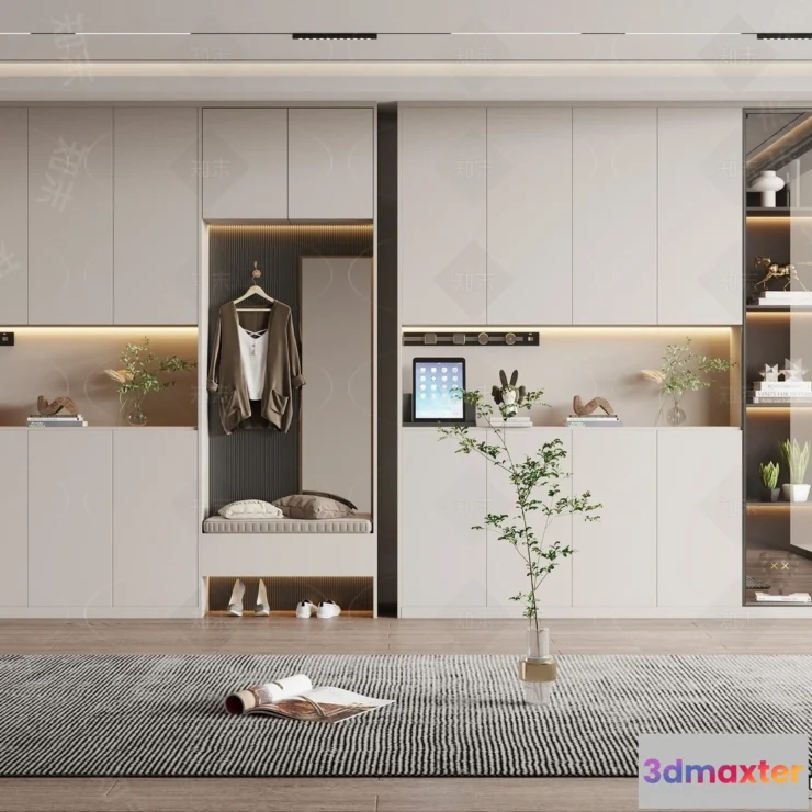 1387371 - Shoe Cabinet and Racks - 3D Models for Interior - 065 3D Max