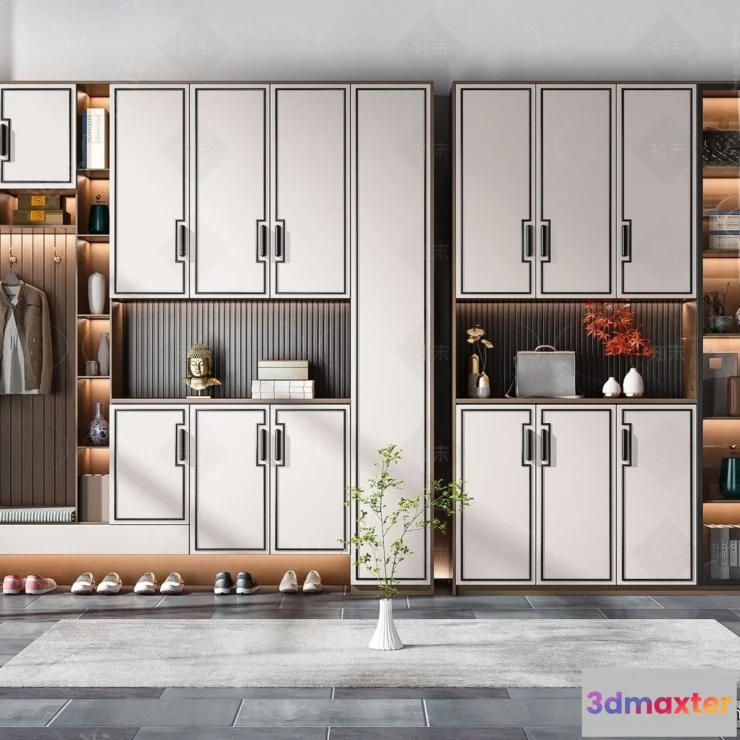 1387632 - Shoe Cabinet and Racks - 3D Models for Interior - 069 3D Max