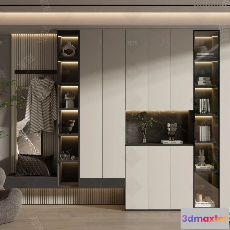 1387912 - Shoe Cabinet and Racks - 3D Models for Interior - 073 3D Max