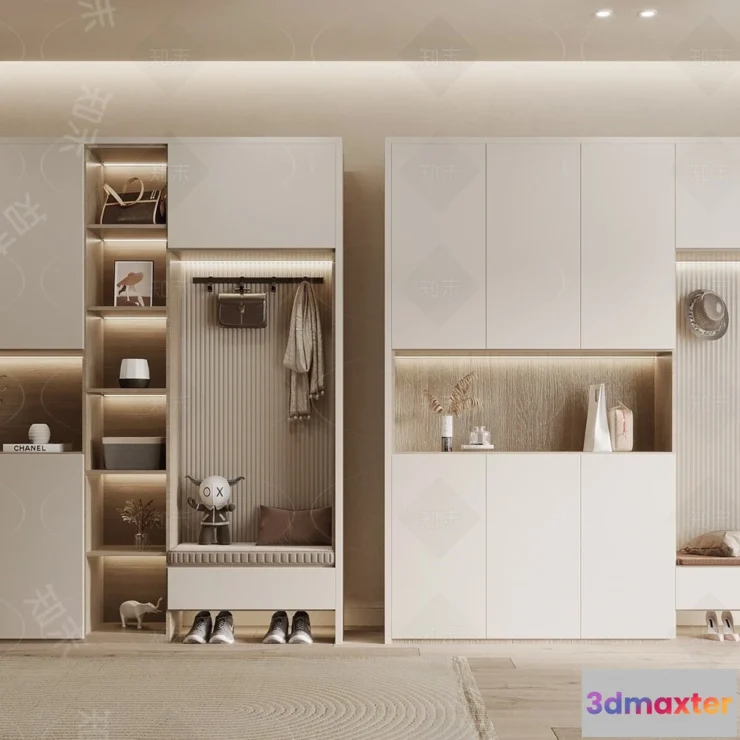 1388045 - Shoe Cabinet and Racks - 3D Models for Interior - 075 3D Max