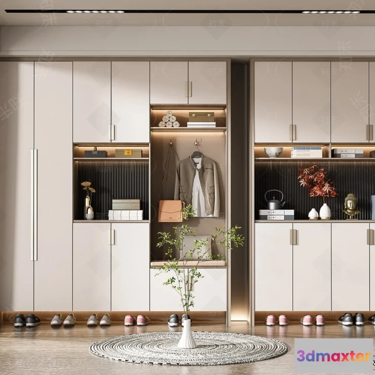 1388109 - Shoe Cabinet and Racks - 3D Models for Interior - 076 3D Max