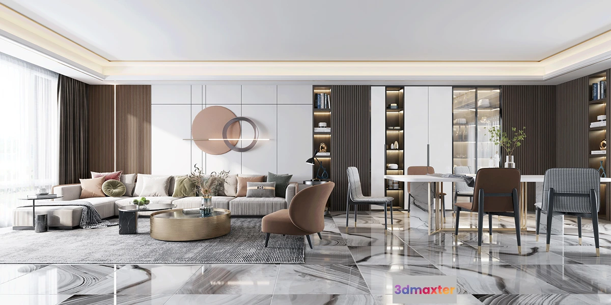 1388119 - Living Room - Modern Style 3D Scenes - Interior Design - 037 3D Max