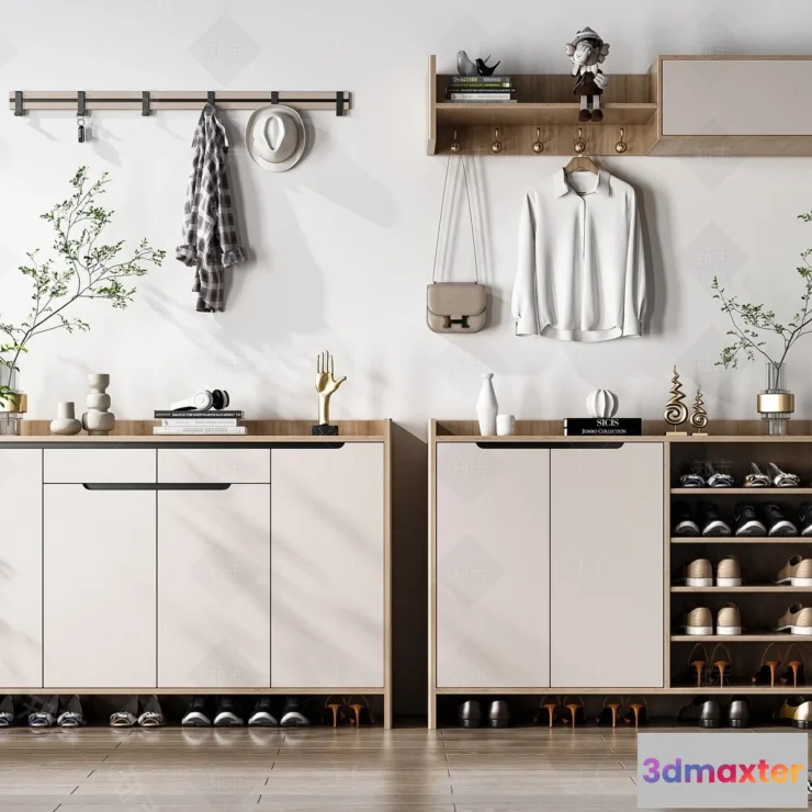 1388176 - Shoe Cabinet and Racks - 3D Models for Interior - 077 3D Max